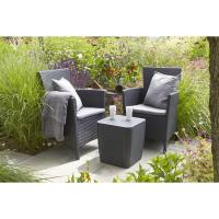 Sillón de jardín para exterior e interior con cojín incluido, Resina con acabado de ratán plano, Color Blanco - details 10