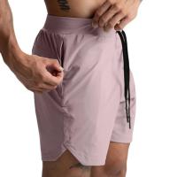 Pantalones cortos de tejido individual para hombre, pantalones cortos de secado rápido, Color sólido, para correr, Fitness, deportes, informales, estilo americano, pantalones de cinco cuartos - details 1