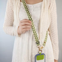 Cordón largo Universal ajustable para teléfono con forma de hoja para mujer, bandolera, correa para el cuello de un solo hombro, colgante de perlas, cuerda antipérdida - details 5