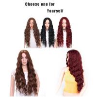 Peluca de pelo largo y ondulado sintético, pelo suelto Natural, rizado, fibra resistente al calor, accesorios para el cabello - details 4
