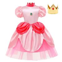 Vestido de princesa melocotón para cosplay, disfraz de juego de rol para niña, trajes de actuación de escenario para fiesta de cumpleaños, vestidos elegantes de carnaval para niños - details 10