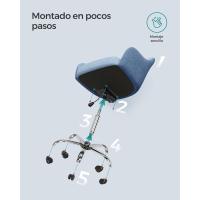 Silla de estudio, giratoria, altura ajustable, carga de 110 kg, marco de acero, tela de algodón-lino transpirable, para estudio, dormitorio, marrón OBG019K01 - details 50
