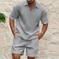 Conjunto deportivo para hombre, Polo de Color sólido, cómodo, informal, a la moda, novedad de verano, 2025 - details 13
