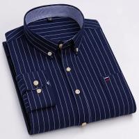 Camisas Oxford 100% algodón para hombre, nueva gran oferta, ropa informal de manga larga a rayas con botones suaves a cuadros, ropa Formal para hombre de talla grande 7XL 6XL - details 8