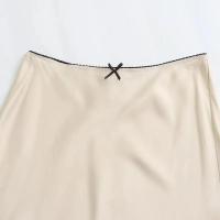 Faldas largas para mujer, falda Midi elegante de fiesta de noche con mariposa, moda plisada, color Beige y negro, verano y otoño 2024 - details 9