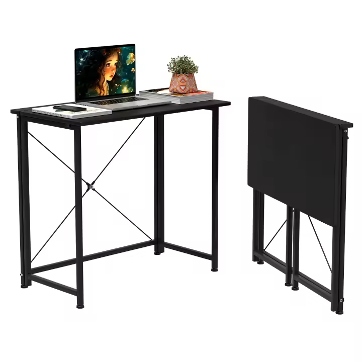 Escritorio plegable pequeño, sin volumen, escritorio de ordenador plegable, adecuado para dormitorio, oficina Ahorra espacio. - 1