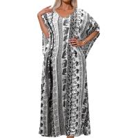 Cubierta de Bikini Impresa Túnica Larga para Playa Kaftan de Moda Femenina Recaudable - details 7