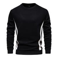 Sudaderas con cuello redondo de mezcla de algodón para hombre Patckwork, sudadera deportiva informal de moda con cuello redondo para hombre - details 10