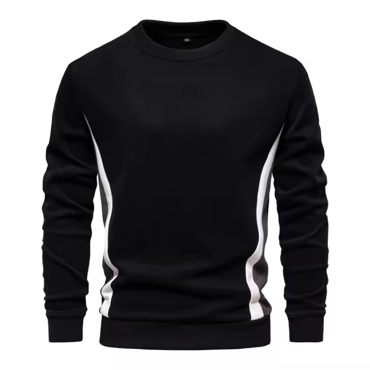 Sudaderas con cuello redondo de mezcla de algodón para hombre Patckwork, sudadera deportiva informal de moda con cuello redondo para hombre - 1