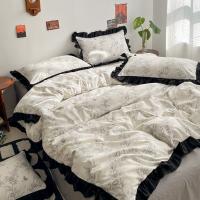 Conjunto de Cama de Algodón Tejido Nube Borde Sombrero de Cama de Cuatro Piezas - details 38