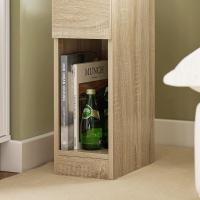 Auxiliares para Salón Mesilla de Noche Estrecha para Dormitorio con 1 Cajón y 1 Compartimento Abierto Blanco y Madera 20 x 35 x 60 cm FBT111-WNx2 ES - details 23