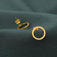 Pendientes Redondos De Acero Inoxidable Para Mujer Color Oro Estilo Geométrico Joyería De Moda Para Fiestas Regalo De Cumpleaños - details 6