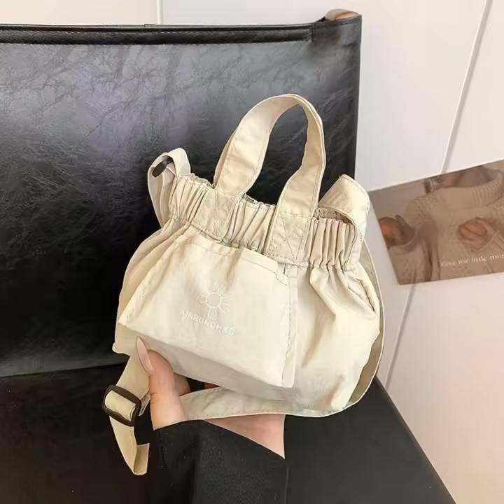 Lindo bolso de hombro de nailon de estilo coreano, pequeño bolso cruzado, bandolera de lona, ​​bolso de bola de masa ligero impermeable, viaje - 1