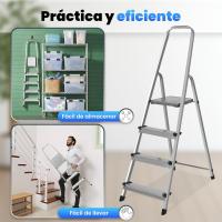 Escalera Plegable de Aluminio 4 Peldaños Soporte Reforzado para Maxima Estabilidad (200 kg) - details 5