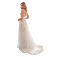 2025 nuevo vestido de novia de encaje sin mangas sexy y con cuello en V - details 7