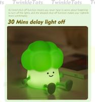 Linda luz nocturna de brócoli: lámpara LED para dormir para niños, lámpara de noche para bebé de dibujos animados con decoración de guardería de brillo suave - details 4