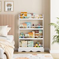 Estantería Montessori para Niños 4 Estantes para Organizar Libros, Revistas, Madera, Blanco - details 3