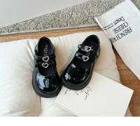 Zapatos de princesa con lazo amoroso para niñas, calzado de baile de actuación para fiesta, de cuero, con punta redonda y suela suave, color negro, novedad de 2024 - details 6