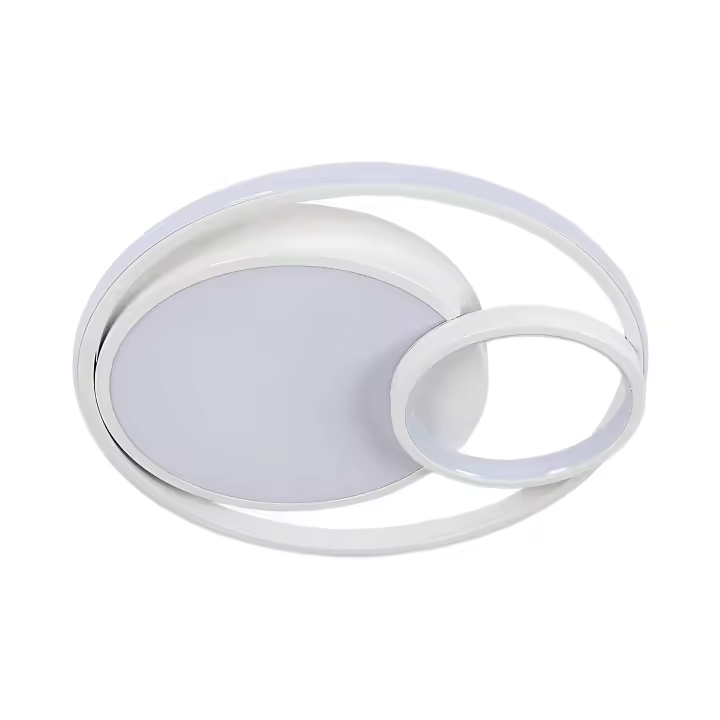 Goeco Lámpara de techo LED moderna blanca 50W Acrílico Redondo Luz fría Montaje semi-flush - 1