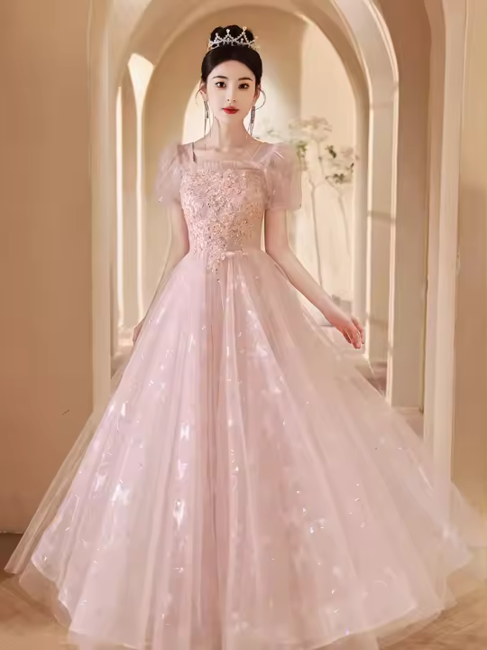 Elegante Vestido de Gala de Estilo Francés Alta Gama 2025 Perfecto para Banquetes, Cumpleaños, Bodas Moda para Mujeres - 1