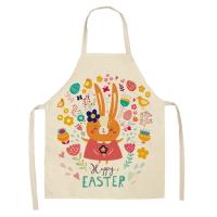 Delantal de lino con estampado Floral para adultos y niños, delantal de dibujos animados de plantas, accesorios de cocina para el hogar - details 2