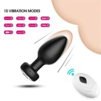 Dispositivo y coqueteo de doble propósito para adultos, tapón anal de silicona para masturbación con vibración y control remoto inalámbrico - details 0