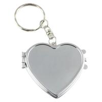 Espejo cosmético de doble cara con forma cuadrada ovalada y corazón redondo, llavero plegable de Metal, Mini espejo de maquillaje - details 0