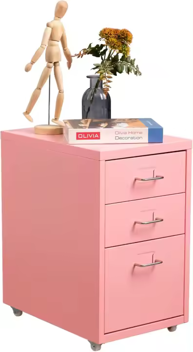 Gabinete de Archivos móvil, Organizador de Archivos con Ruedas para Debajo del Escritorio de 5 cajones, gabinete de Almacenamiento de Metal con Ruedas para el hogar y la Oficina, Gris - 1