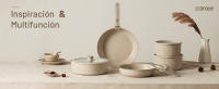 CAROTE Juego de utensilios de cocina de cerámica de 15 piezas, juego de ollas y sartenes antiadherentes, juegos de utensilios de cocina de Inducción Cocina, juego de utensilios de cocina antiadherentes para RV con mango desmontable, lavavajillas/ horno se - details 0
