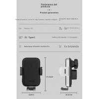 Cargador de Coche Inalámbrico Qi de 15W con Adaptador Carga Rápida Soporte Móvil para Coche - details 3
