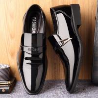 Zapatos de charol para hombres de gran tamaño, vestido de negocios para hombres, zapatos de cuero británicos - details 2