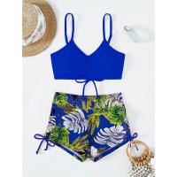 2025 Bikini traje de baño con cordón mujeres pantalones cortos de cintura alta traje de baño femenino acolchado traje de baño natación ropa de playa verano - details 59
