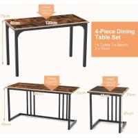 Juego de Comedor Industrial Mesa de Cocina de 120 x 60 cm con Banco y Taburetes - details 8