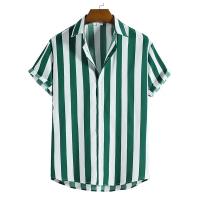 Camisa Sencilla a Rayas para Hombre Cárdigan Informal Holgado con Borla Top de Talla Grande - details 9