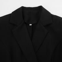 Traje negro elegante estilo maduro vestido acampanado moda mujer Otoño Invierno nueva colección - details 14