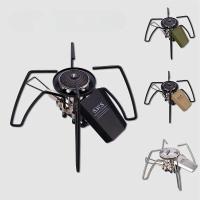 Estufa portátil plegable de acero inoxidable con tarjeta de araña negra ligera para exteriores, estufa de barbacoa para acampar - details 0