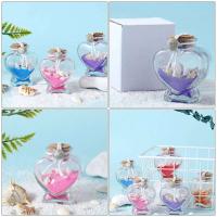 2 uds/4 Uds transparentes con corchos en forma de corazón ing Perfume botellas de vidrio Drift viales - details 2