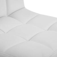 Taburete de Bar Juego de 2 Regulable en Altura, Sillas de Cocina Giratorias en 360° con Resalto y Reposapiés, Acero Cromado, Blanco LJB64W - details 6