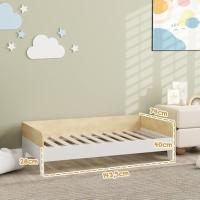 140x70 cm Cama Infantil de Madera Carga 80 kg para Dormitorio Blanco y Natural - details 2