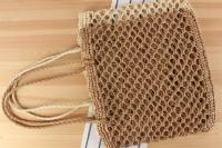Bolsa tejida de hierba ahuecada hecha a mano, estilo Instagram, turismo de playa y vacaciones, cuerda de papel, un solo hombro - details 6