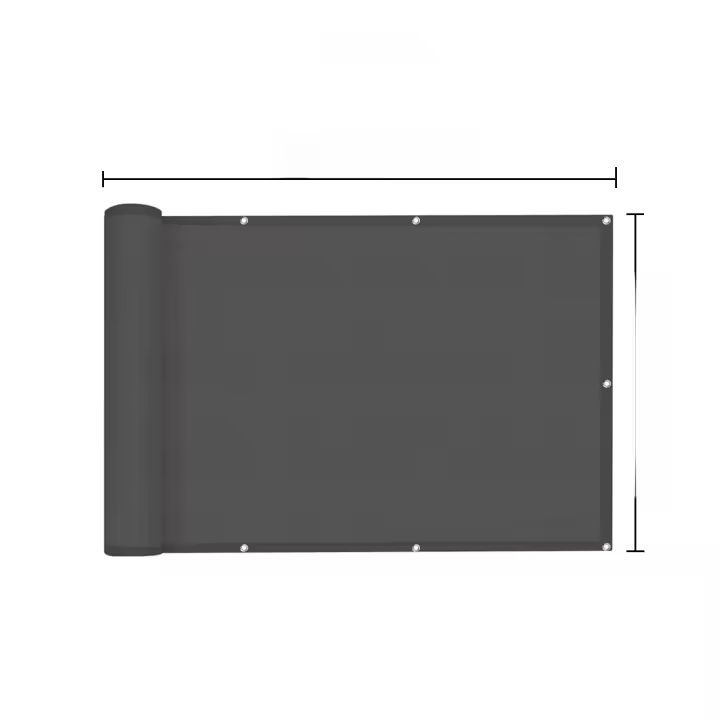 Piorlado Paño de sombra para balcón, 0,9 m x 6 m, negro, protección UV, pantalla de privacidad para exteriores - 1