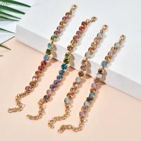 Pulsera de Tenis Ajustable con Cúbica de Arcoíris Cadena Chapada en Oro, Pulseras de Cristal - details 0