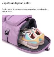 Paquete de viaje de gran capacidad, paquete de gimnasio para hombro, paquete de ejercicio de separación seco-húmedo para mujer, bolsa de fitness para mujeres y hombres con compartimento para zapatos y bolsillo húmedo, bolsa de equipaje de viaje aéreo. - details 7
