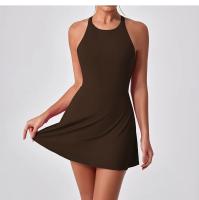 Vestido deportivo adelgazante antideslumbrante para mujer, ropa de entrenamiento de tenis de plumas de secado rápido, Fitness en la espalda, ropa de Yoga de una pieza - details 9