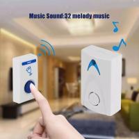 Timbre portátil de seguridad para el hogar, timbre inalámbrico con batería, 32 canciones de sintonización, Control remoto, alcance de 100M - details 0