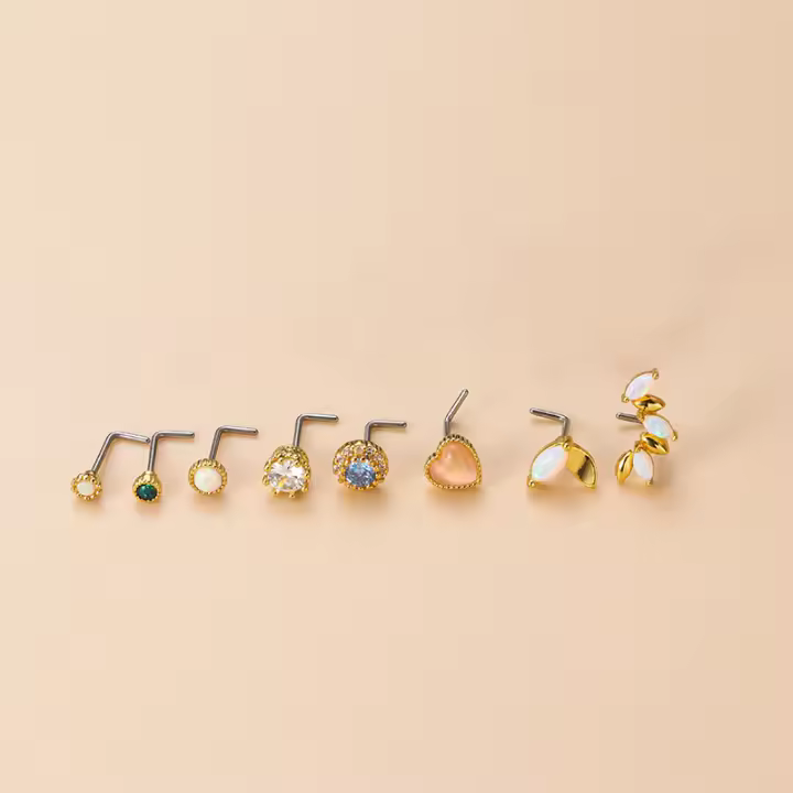 Piercing de acero inoxidable para el tabique de la nariz, piercing quirúrgico de 2 piezas, joyería corporal de alta calidad, venta al por mayor - 1