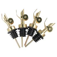 Decantador de tapa automática de acero inoxidable dorado, 4 piezas, tapa automática de acero inoxidable, tapón de vino - details 2