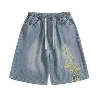 Pantalones Cortos de Bambú Bordados para Hombres en Verano Estilo Chino Ligero con Diseño Fino para Parejas Cinco Cuaros Informales Lavados de Calle de Alta Calidad - details 3