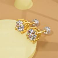 Pendientes de diamantes de moissanita de oro auténtico 18K originales regalo delicado para mujer joyería fina hechos en China - details 6