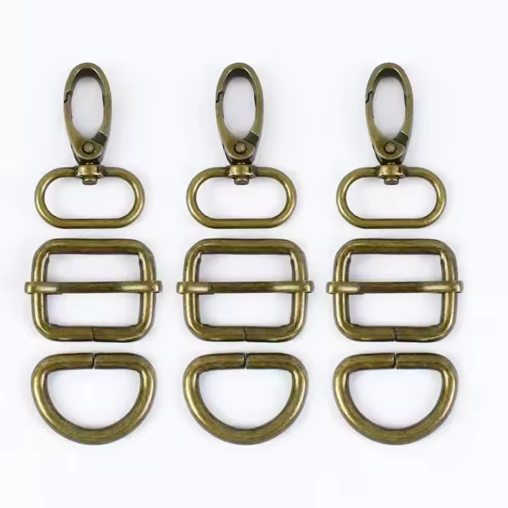 Meetee-Hebilla de Metal para Collar de perro, Gancho, Anillo En D, Bolsa Con Ajuste deslizante, Accesorios para Bolsa DIY, 5Grupos, 16-38MM - 1